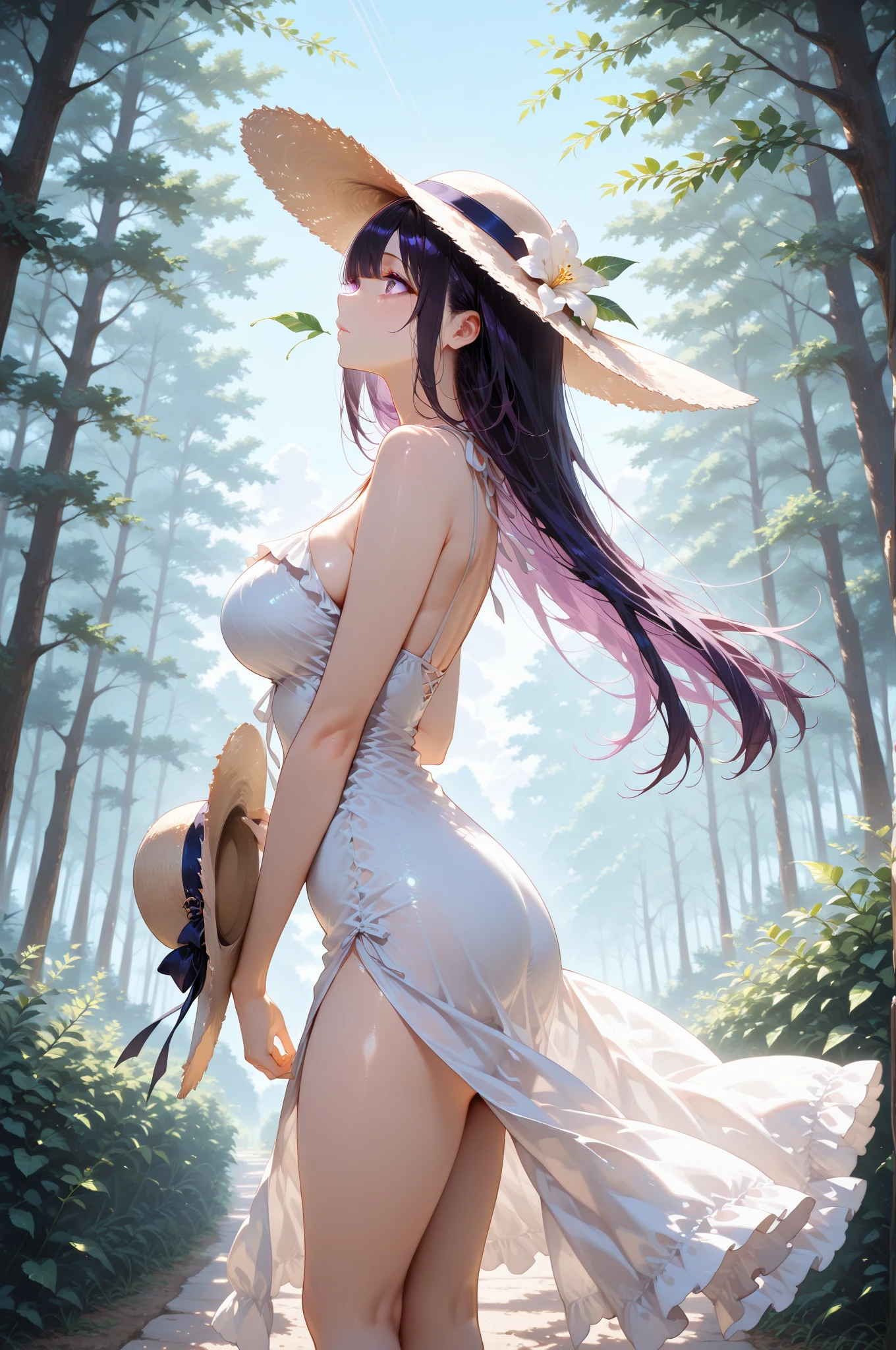 (Raw photo:1.2), (Photorealistic), Beautiful detailed girl, Very detailed eyes and face, Beautiful detailed eyes, Huge file size, High resolution, Very detailed, Best Quality, [masterpiece:1.6], Illustration, Very detailed, Fine detail, Best Quality, 32K Wallpaper, intricate details, in the garden, colorful flowers, beautiful young woman, short height, pixie cur hair, medium breast, low cut panties and bra, full body photo, cameltoe, back view
