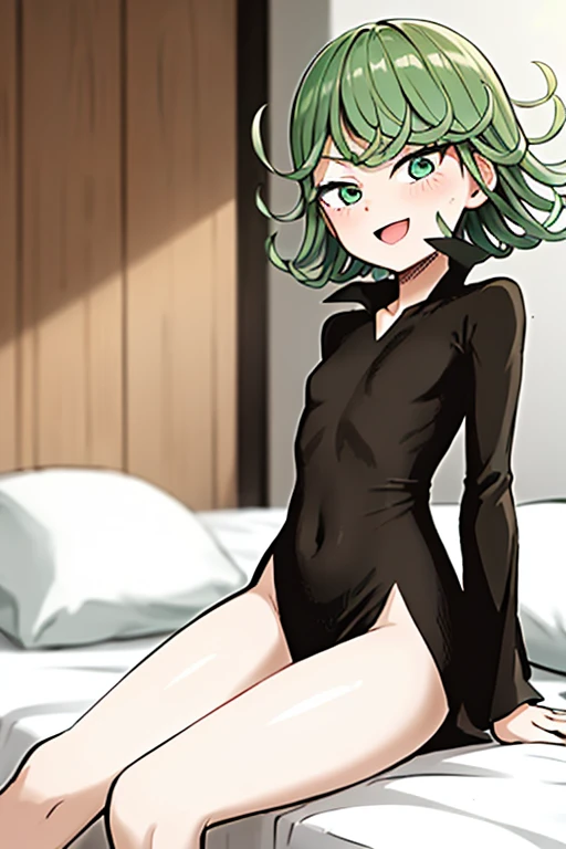 ((Highest quality)), ((masterpiece)), (be familiar with), Perfect Face, indoor, Bedroom, Watching the audience,
One woman, Tatsumaki,
Open Mouth, Ecstatic expression, blush, smile,
Small breasts, Flat Chest, Young Girl, Lori, , Girl,
Short Hair, short hair,
Fully nude, Nipples exposed, Sex with a man with a big dick, 膣内ejaculation, Semen is taken, Insert a into your, Sex in missionary position, , Leg spread,