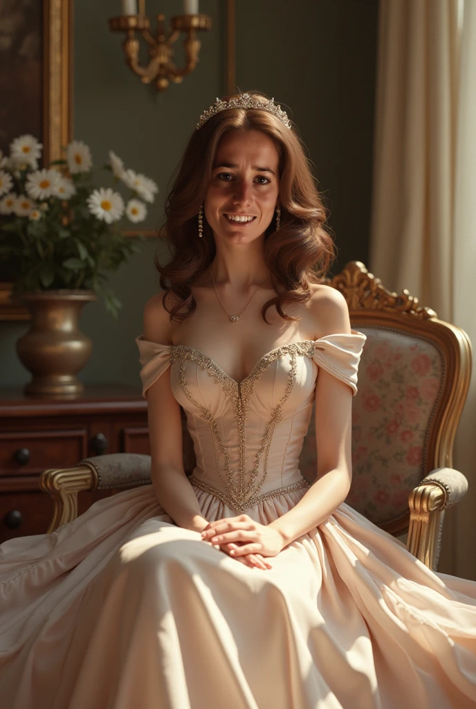 Princesse necked having fun on a bal