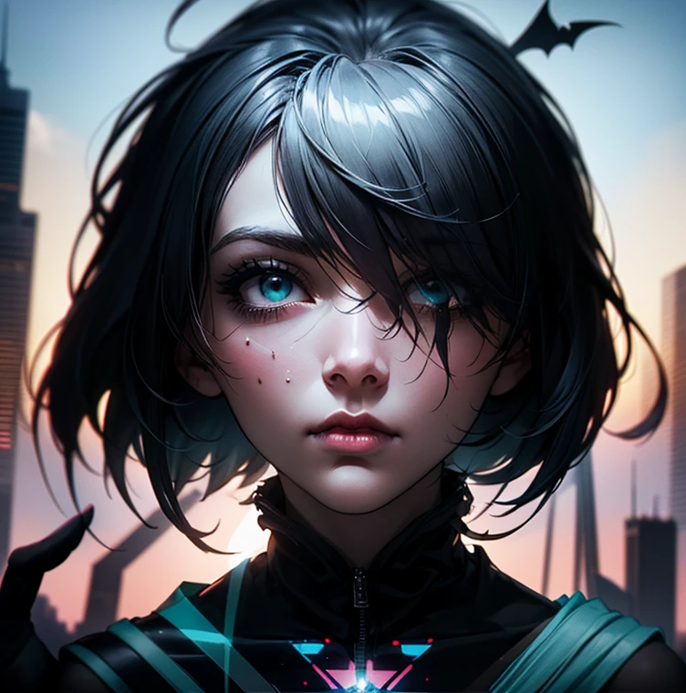 masterpiece, best quality, darkspherastyle, illustration, highres, 1girl, long hair , dark blue eyes, mecha, mask, mask on head, smile, intricate details, hdr, highly detailed, starry sky background, <lora:DarkSpheraStyle:0.7> <lora:add_detail:0.6>, slate atmosphere, cinematic, dimmed colors, dark shot, muted colors, film grainy, lut, spooky