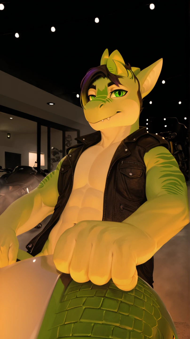 Male Springtrap, der auf einem Bett liegt. He wears a latex full body. He presents his hot .