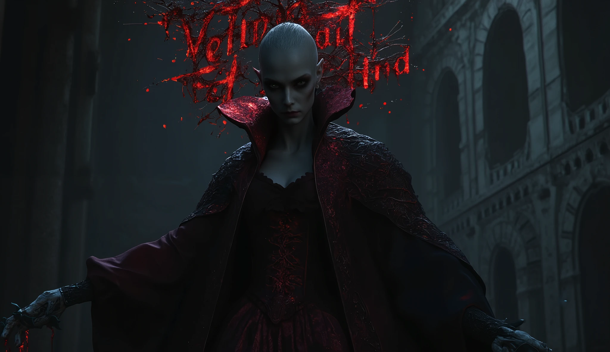 Cover for Vampires... doomed to live in the shadows. attractive image and impact. letters style blood and shine.