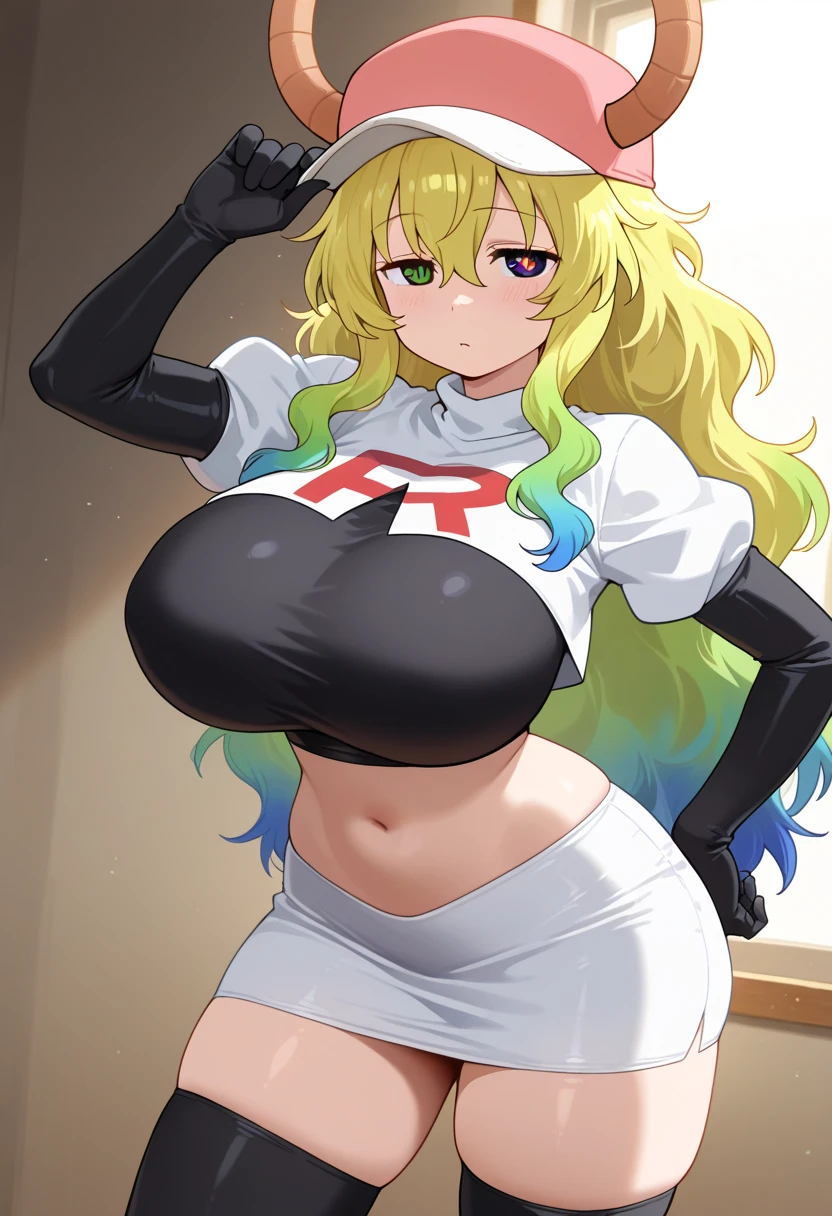 blonde hair, thick hair, long layered hair, voluminous blonde hair, volume long hair pink flower in hair, pink hibiscus flower in hair, green eyes, pretty eyes, (sparkly eyes), big lips, wearing pink lip gloss, long hair, giant breasts, nice top, skin tight shirt, sexy shirt, midriff, hourglass figure, (narrow waist), thick thighs, luxury, crowded space, defined stomach, bending over, bent over, pretty, atmosphere, nice ambiance, pink, kawaii, puckered lips, standing, background, cleavage, cute outfit, nice outfit, beautiful outfit, frilly clothes, girly pretty clothing, beautiful jewelry, gold jewelry, detailed face, flushed face, detailed green eyes, green eyes, head tilt, intimacy, low angle, low shot, hair ribbon, hair clips, tan skin, tan lines, shiny skin, shiny lips, thick eyelashes, big thighs, thick thighs