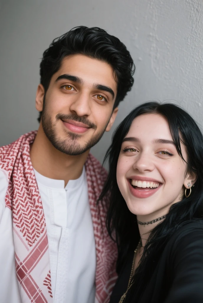 cute Lebanese couple, focus on face