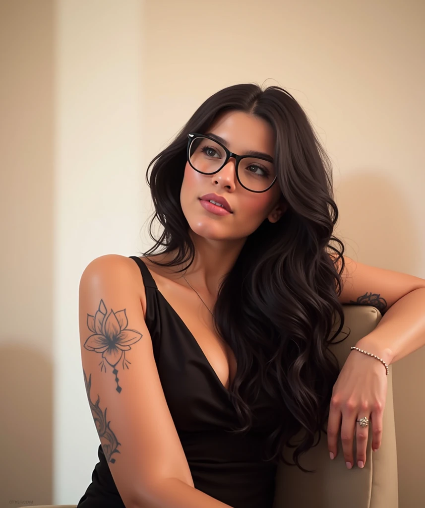 garota, corte de cabelo de riley nixon, cabelo raspado, penteados loiros, cabelos muito curtos, em breve,, camisa branca do tanque, tatuagem da lua vermelha, tattooed right arm, wearing glasses, penteados loiros, corte de cabelo de riley nixon, Batom Preto, piercings no rosto, in a skyscraper, Looking at the Viewer, Cidade da tempestade, 4k