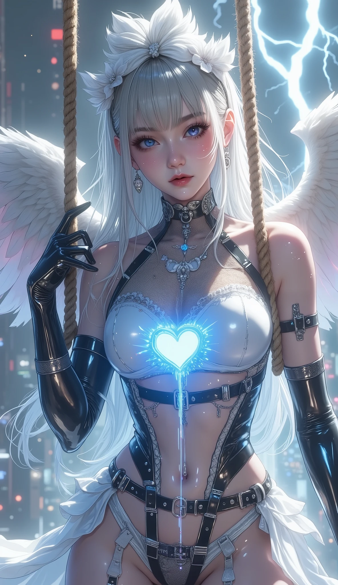masterpiece, best quality, extremely detailed CG unity 8k wallpaper, ,, ,(Upper Body head close-up shot of a beautiful devil girl), Wendy,longer  blonde hair,((Mckenna Grace)), Freckles,((gigantic breasts)),(( Loving heart-shaped pupil)) ((Glittering  Armor))， (Crown ),(many Magic Eyes on body),((gigantic breasts)),,(( )) ,((transparent mechanical wings)), (Blush), oil skin  ,(Extremely plump)，,((spread legs,Fisheye perspective view,)),(Lean forward)，，,()，,,, ,, (,),ice,snow,(fire,electricity,Hell),,pretty face, key art, award winning, intricate detail realism hdr, by (ruan jia and artgerm and range murata), Photorealism, Hyperrealism, ultra realistic, dramatic light, intense shadows, gorgeous view,depth of field