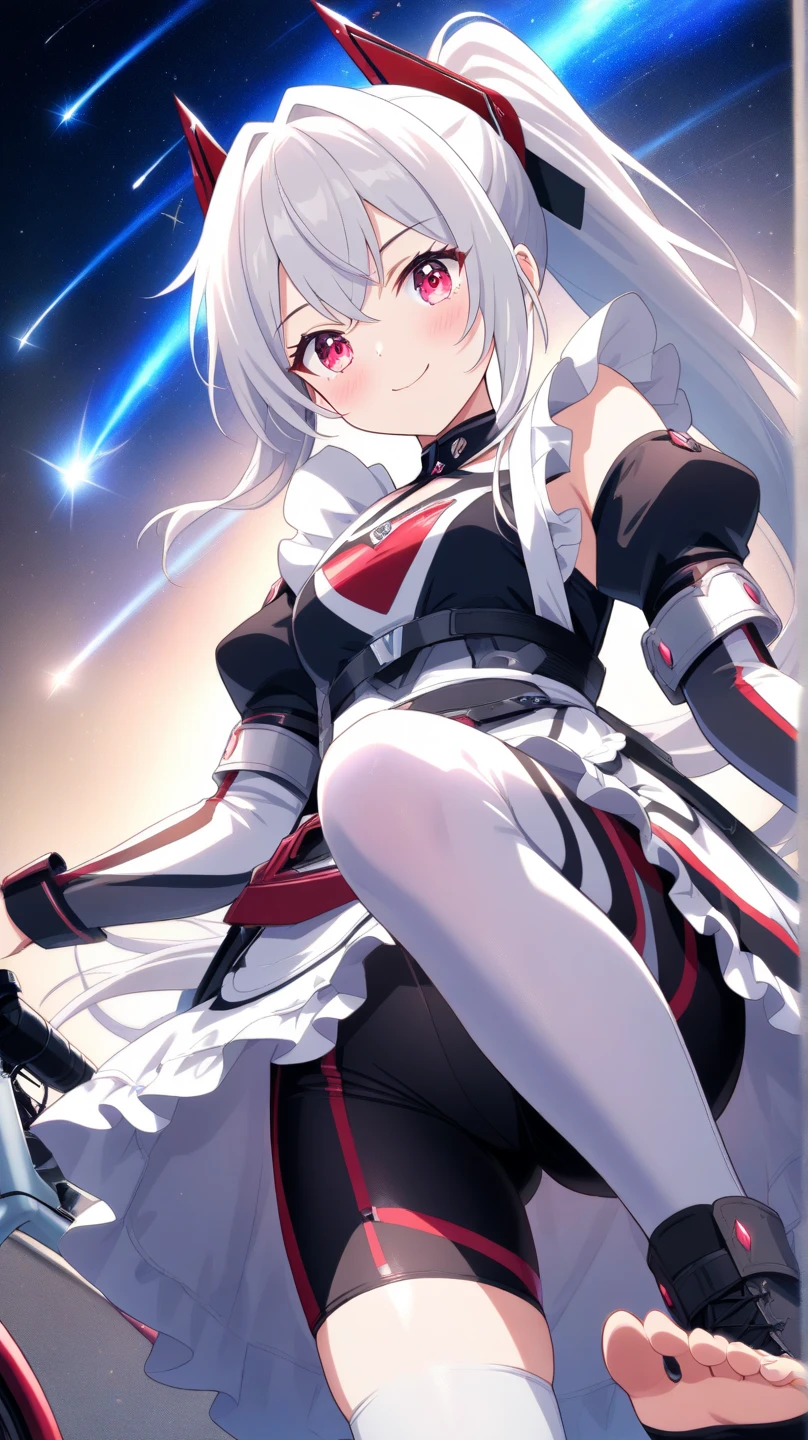 Sentai heroine girl、Eye mask、The eye area is glowing、Body-fitting rider suit、Fancy costumes、Colorful Hair、A long scarf fluttering in the wind、pose、Big Breasts、White Leather Gloves、Smiling、lipstick、V-shaped eyebrows、Open your mouth、Watching the audience、Exploding Background、