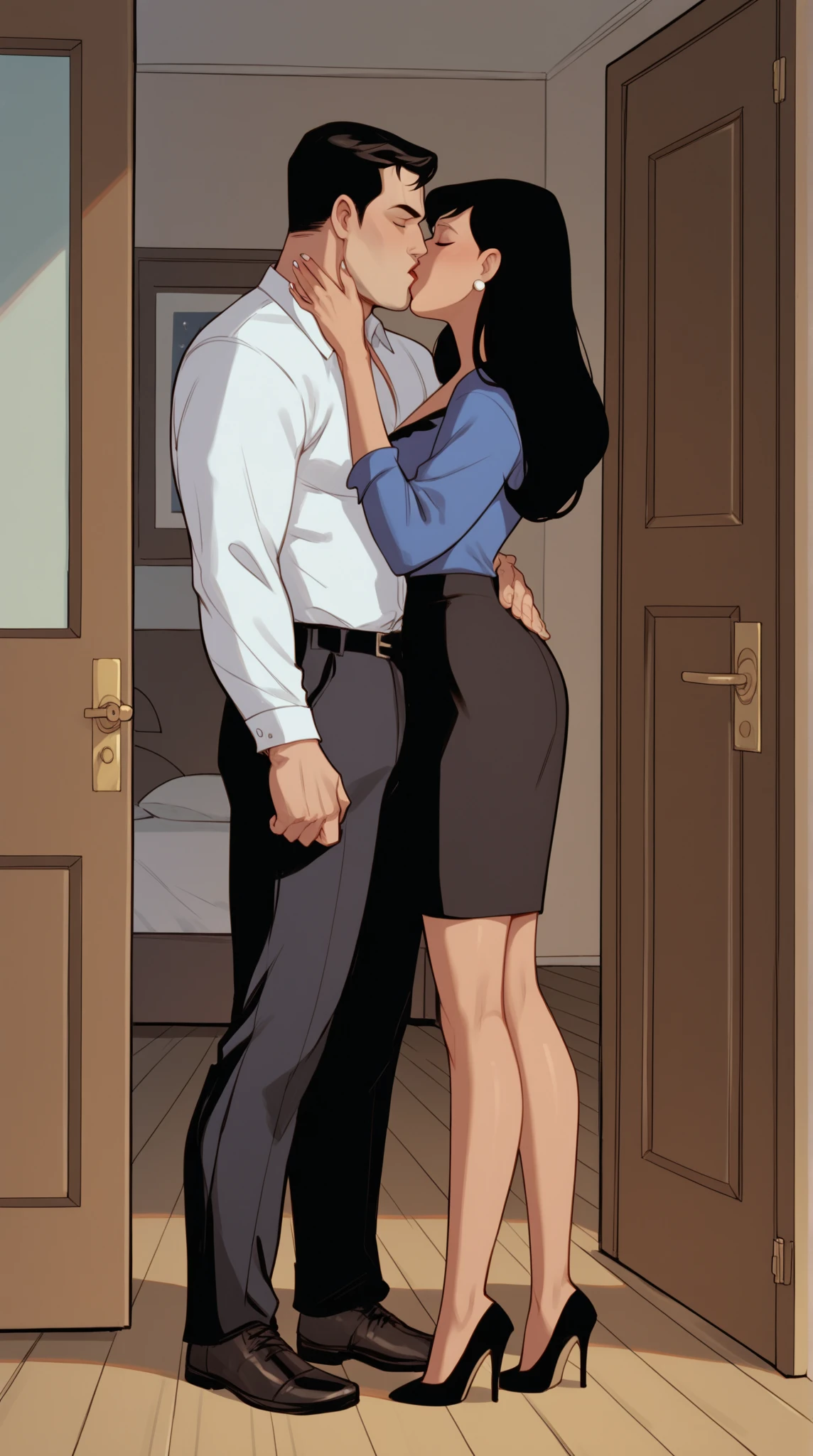Jessica Rabbit is fucking with a age young boy, she has big tits and a big ass, standing, she is tall, bedroom, orgasm, violent