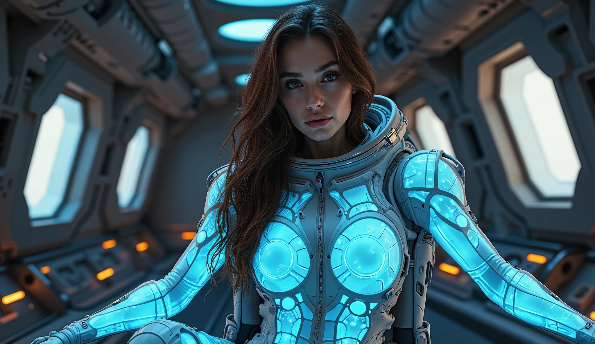 Extremely Realistic Female Cosmic Entity in the Middle of the Universe