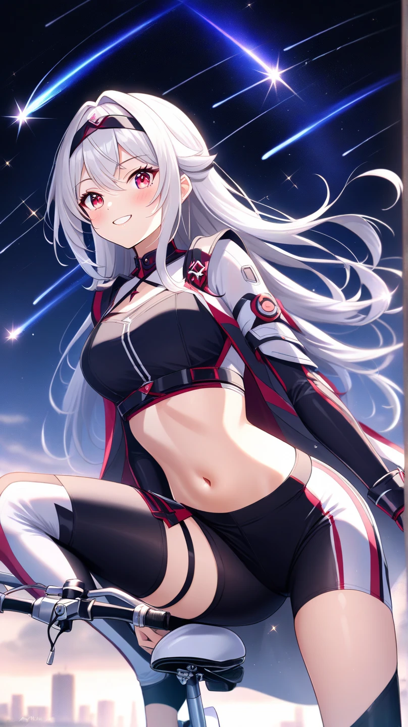 ((2D Beautiful Girl、top-quality: 1.2、perfect fingers: 1.2、perfect anatomia: 1.1、Perfect outfit、face perfect: 1.1、Beautiful illustration))、(Transformation Sequence)、14years、Solio、A Princess、Fractal Art、a baby face、((stright long hair))、(Slender legs)、Large sagging eyes:1.1、(1人)、Shy smile、Fox ears、Dance Classes、cheerleader style leotard、long-sleeve、White costume、(cheerleader style leotard:1.3)