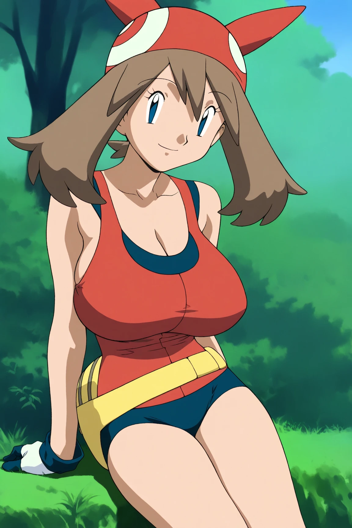 Big chest, chest, Tongue out, whole body,Thighs,accurate, Light blush, Large Breasts, sitting,Looking up,lick,valley,生まれたままの姿