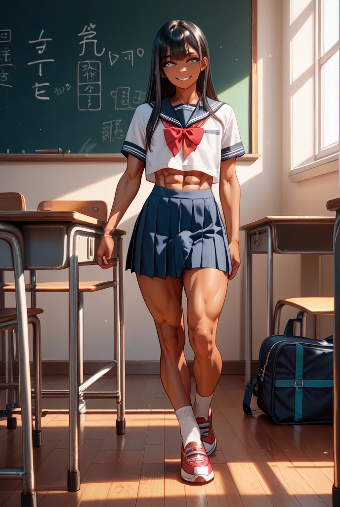 (((1 girl))), medium breasts, a beautiful and cute lady, standing, (((in the classroom))), (muscular ass), wearing a very sexy bikini, (thin waist), (only ass), full body photo, (((Ichika Amasawa))) , white skin, red ribbons in hair, standing, (((bright yellow eyes))), good anatomy, perfect hands, (((muscular legs and perfect))), thin waist, muscular abdomen, wearing black high-heeled shoes, (((making sexy pose))), (Magenta hair color), Straight hair, (( (Twintails hair))), (Yellow eyes golden), anime, minimalism, anime style, ray tracing, cinematic lighting, glow, JPEG artifacts, bright light, divine rays, backlight, symmetry, panorama, Sony FE, hard drive, art -Prime, Accurate, Anatomically correct , super detail, best quality, hard drive, highest, 16k