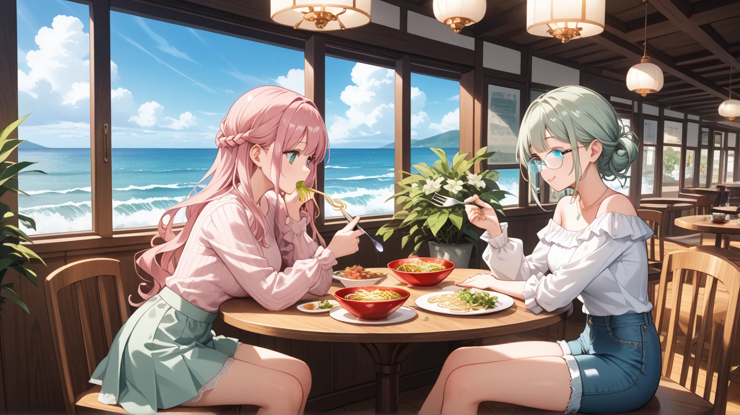 Two-dimensional women eat
