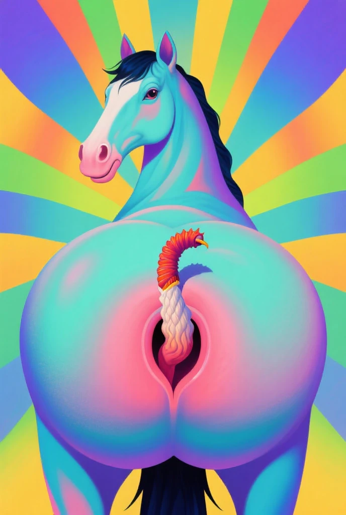 Un horse, un Semental, horse de color negro, huge cock, polla de horse, big butt, dilated anus, rosy year, Semen saliendo del trasero, Semen, erect penis, erection, establo de horses, Zoophilia, Alone, horse, back view, Alone, creampie