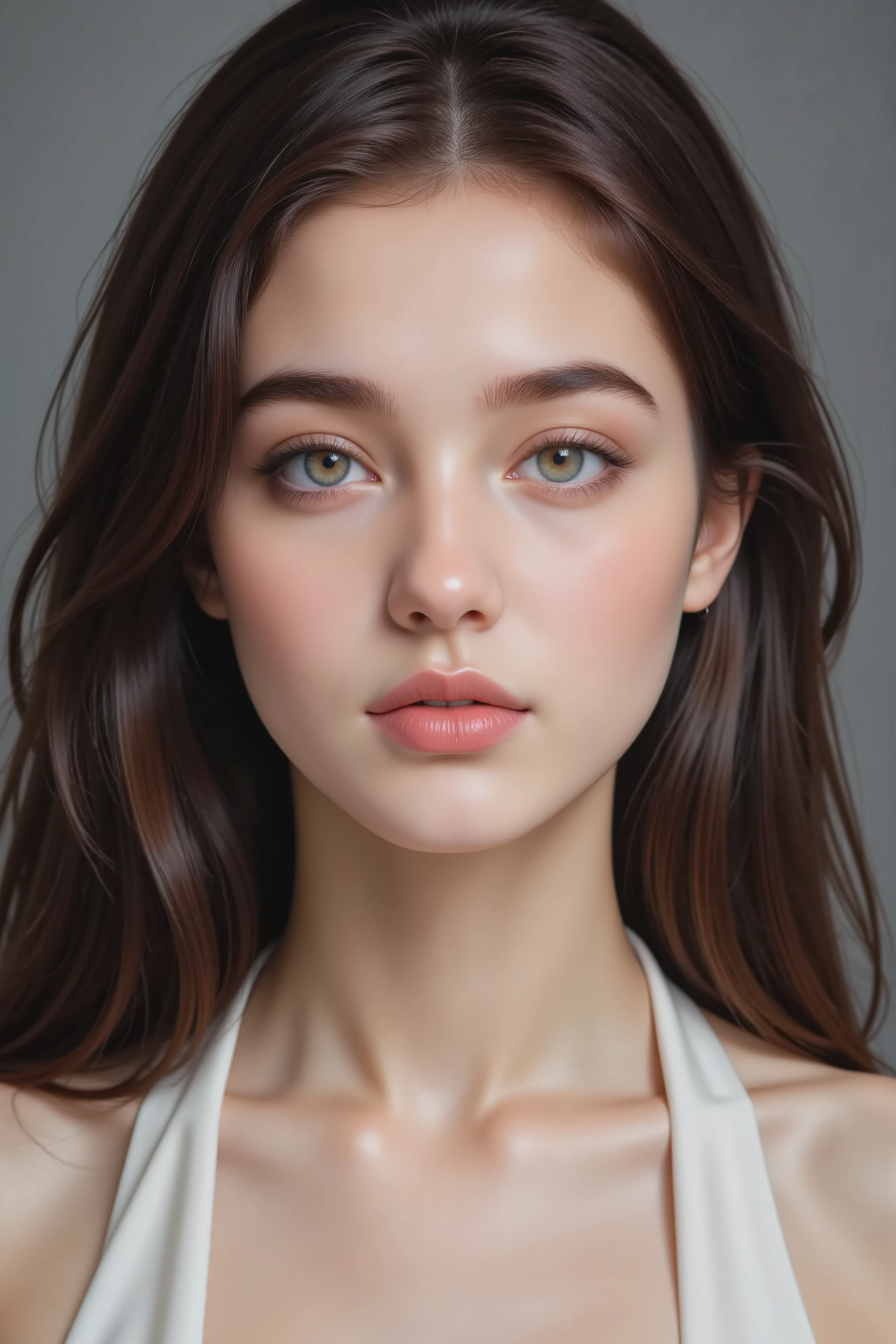 araffe asian woman, korean girl, beautiful asian girl, gorgeous young korean woman, photorealistic perfect body, attractive body, gorgeous chinese model, beautiful south korean woman, beautiful young korean woman, beautiful body and face, korean woman, sexy girl, long straight hair. Close up portrait, photograph by steve mccurry, artgerm, symmetrical, master-piece, marble skin, ultra detail facial features,