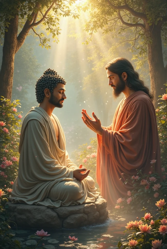 Can you create the image of jesus and lord budha