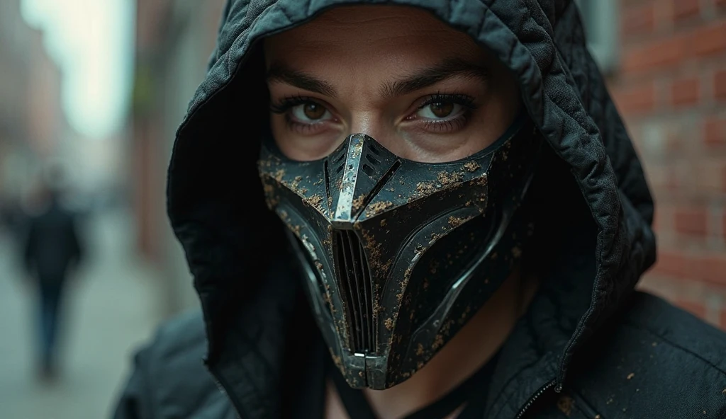 cinematic film still of <lora:Mortal Kombat Style SD1.5:1.2>
Scorpion An undead ninja woman in a yellow and black outfit and a mask Mortal Kombat Style, shallow depth of field, vignette, highly detailed, high budget, bokeh, cinemascope, moody, epic, gorgeous, film grain, grainy