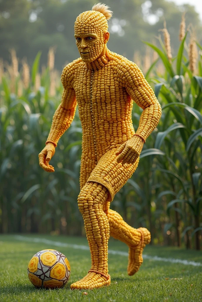 Half man, half french fries, standing on one leg