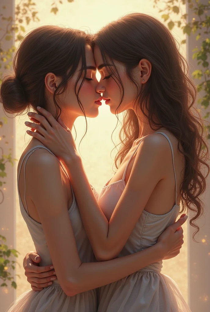 Two girl kissimg
