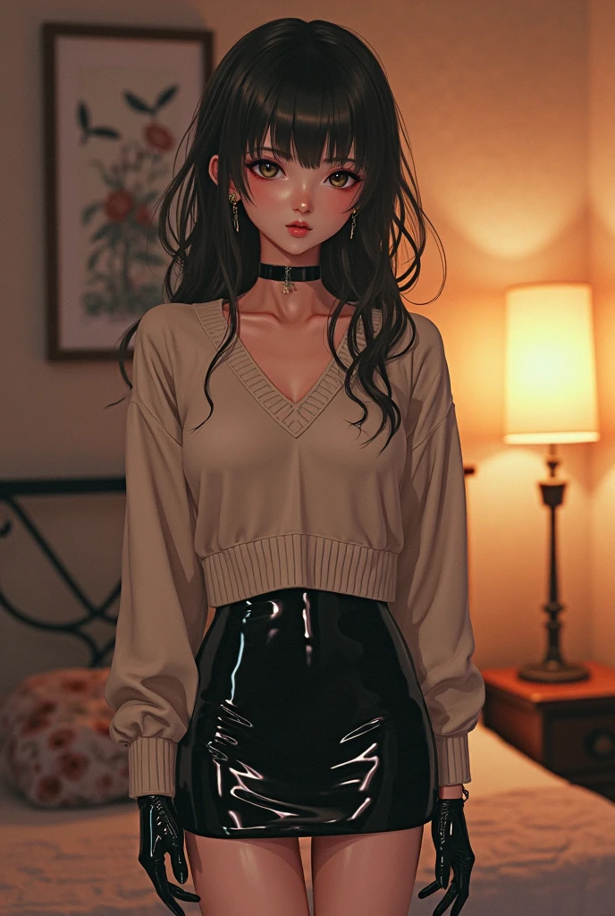1 chica en, edad19, Solo, pelo largo, Colosal , mirando al espectador, pelo rubio, hombros descubiertos, Brown eyes, joya, cuerpo completo, un collar, fuera de los hombros, Sweaters, realista, un sexy (((pussy)))