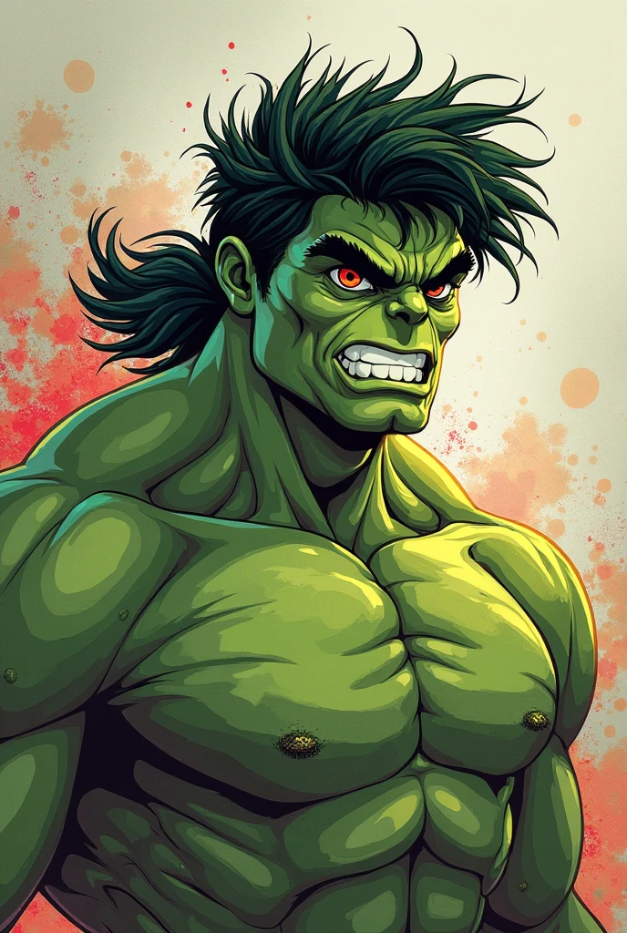 majestic hulk with a flowing mane, in vibrant, neon colors, digital art, abstract style, intricate line details