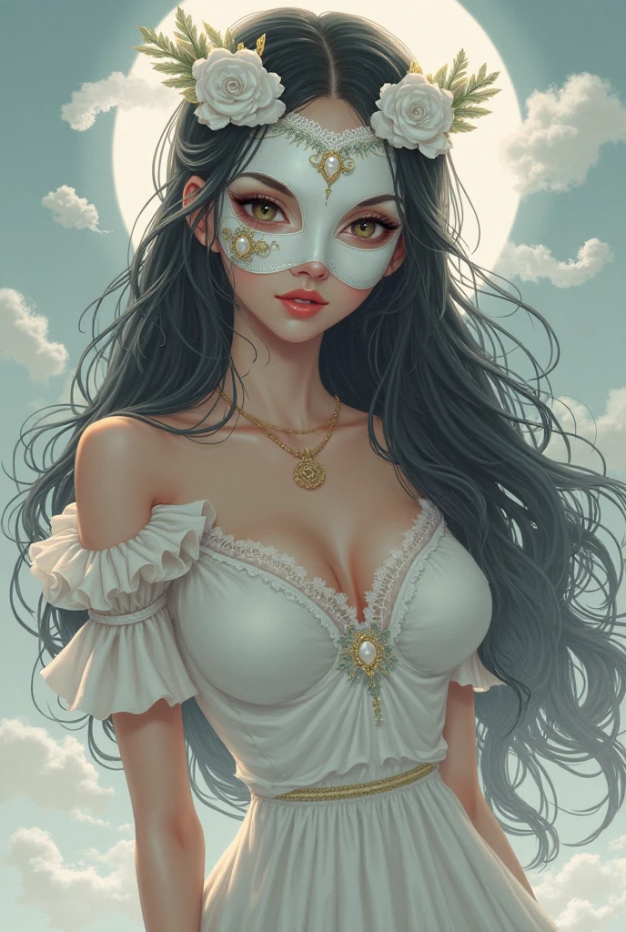 (highres, realistic:1.37), beautiful detailed eyes, beautiful detailed lips, longeyelashes, curvy figure, confident smile, elegant pose, vibrant colors, regency era, bokeh, oil painting style, soft lighting, romantic setting, blooming flowers, flowing dress, graceful movement, delicate features, alluring gaze