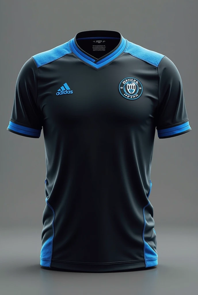 creative black france national team shirt with white details, blue and red