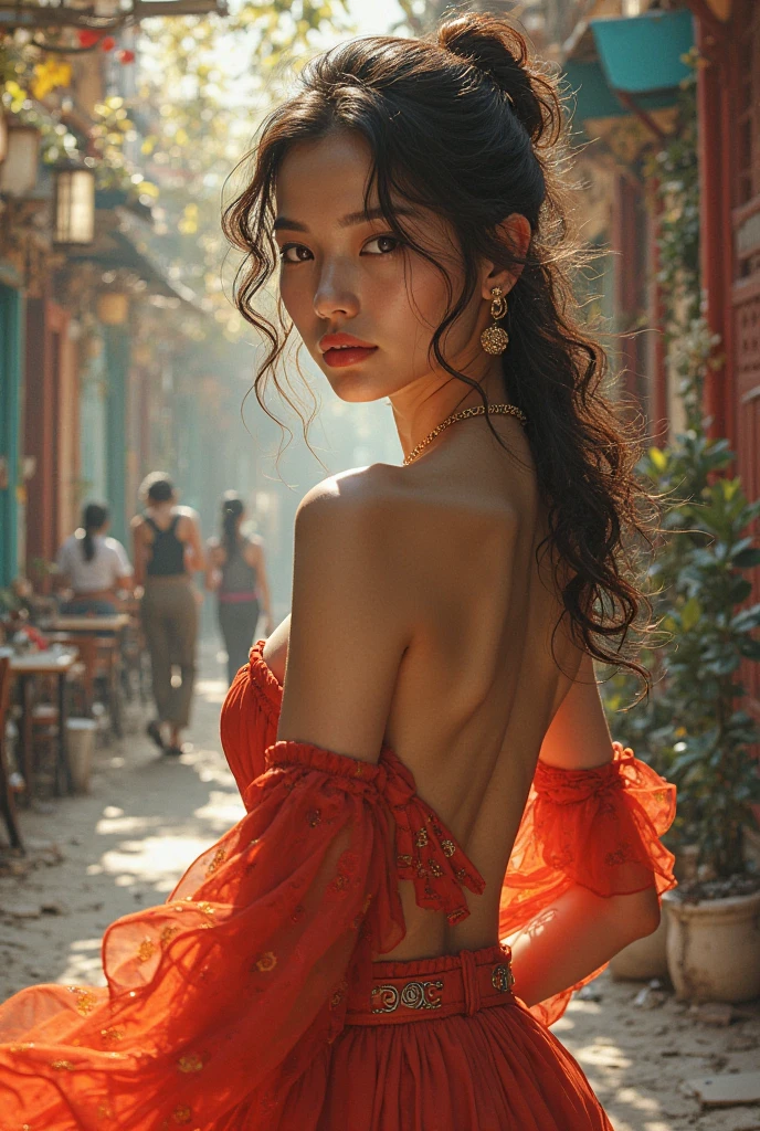 cinematic photo official art,unity 8k wallpaper,ultra detailed,aesthetic,best quality,photorealistic,entangle,
cowboy shot,dynamic angle,elegant,vivid colours,romanticism,atmospheric . 35mm photograph, film, bokeh, highly detailed, skin detail realistic, ultra realistic
black beauty