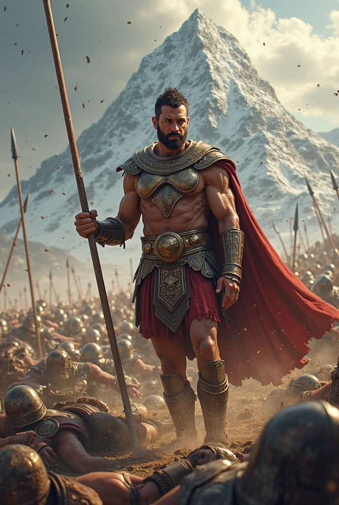 (Masterpiece) Detailed, intricate, epic fantasy, colorful, full body, slight angle, man, 40 years old, in EmotionScape style, very hulking, brawny, fitted, ankle wraps, very hairy torso, big strong hands, fine detailed, running, intense action, dynamic juxtaposition, skimpy revealing slavery outfit, receding hairline, smirk, gladiator, with a sword, blades, big ancient city on fire in the background, heavy rain, smoggy, pointing away, depth of field, particle effects, high quality shadows, intense action, aggressive digital illustrations, emotive landscapes,