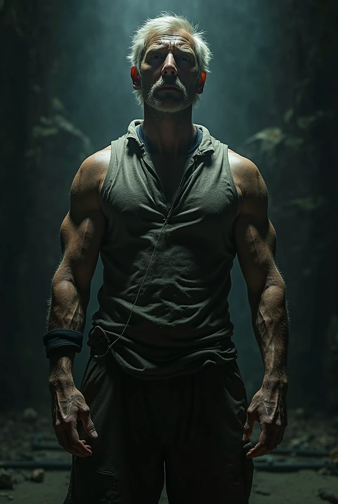 a realistic puppet toy man strunging up like a medicom puppet from above. A barely visible realistic black hand from above in sky controls and moves the puppet-man. [[The scene is surrounded by mist, evoking a mysterious and eerie atmosphere. The lighting is dark and atmospheric, with a red smoke adding a touch of sinister ambiance. The image is of the best quality, with a resolution of 4k and HDR enhancement, showcasing the utmost level of detail and realism, sfw, full body shot.]] . Viewed from eye level. Eye level point of view.