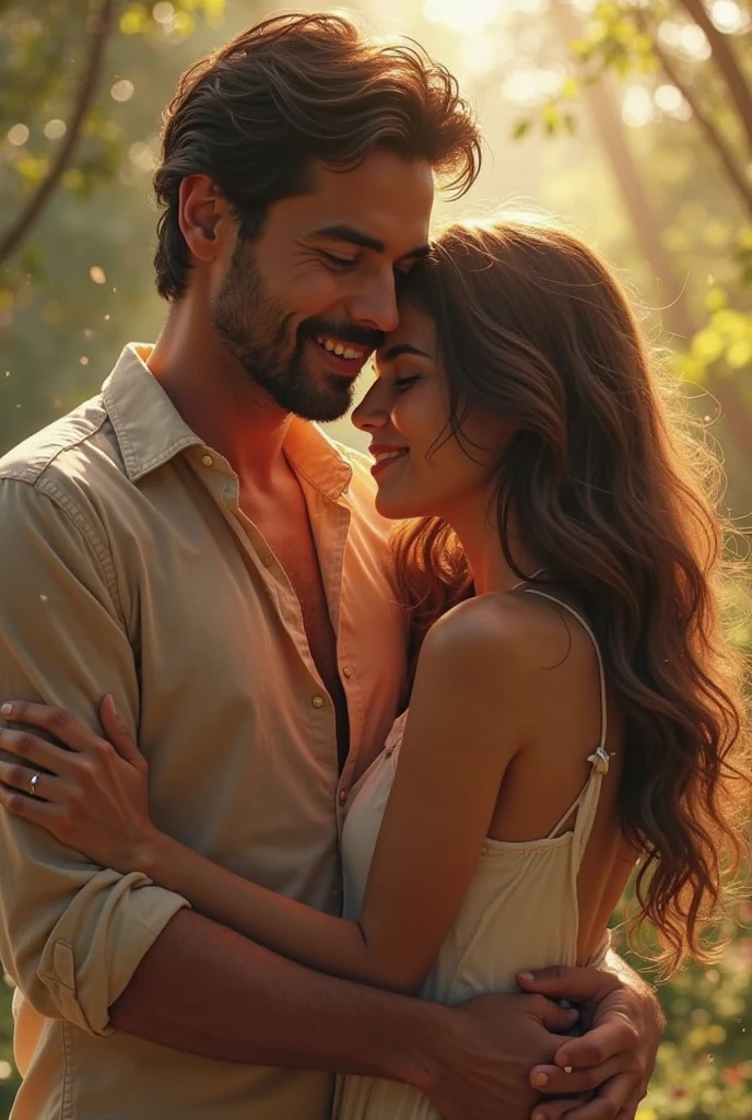A woman a man, they look at each other laughing, he they tutusmuşlar, they look at each other and laugh, sevgililer,