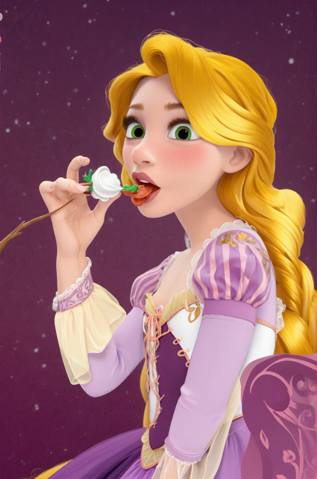 Big breasted woman licking popsicle 