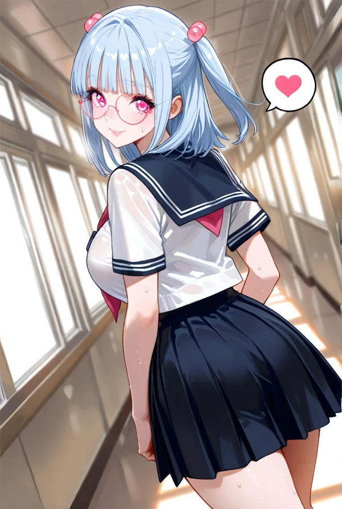 Kitasan black, ahoge, hair ornament, animal ears, horse tail,
Facing the wall, (hands on wall), (dark blue sailor uniform), (long sleeves), (dark blue clothes), (bending elbows), (crying), (blushing), (sighing),
( penislushing), (ejaculatioroubled eyebrows, orgasm, masturbation, sperm)