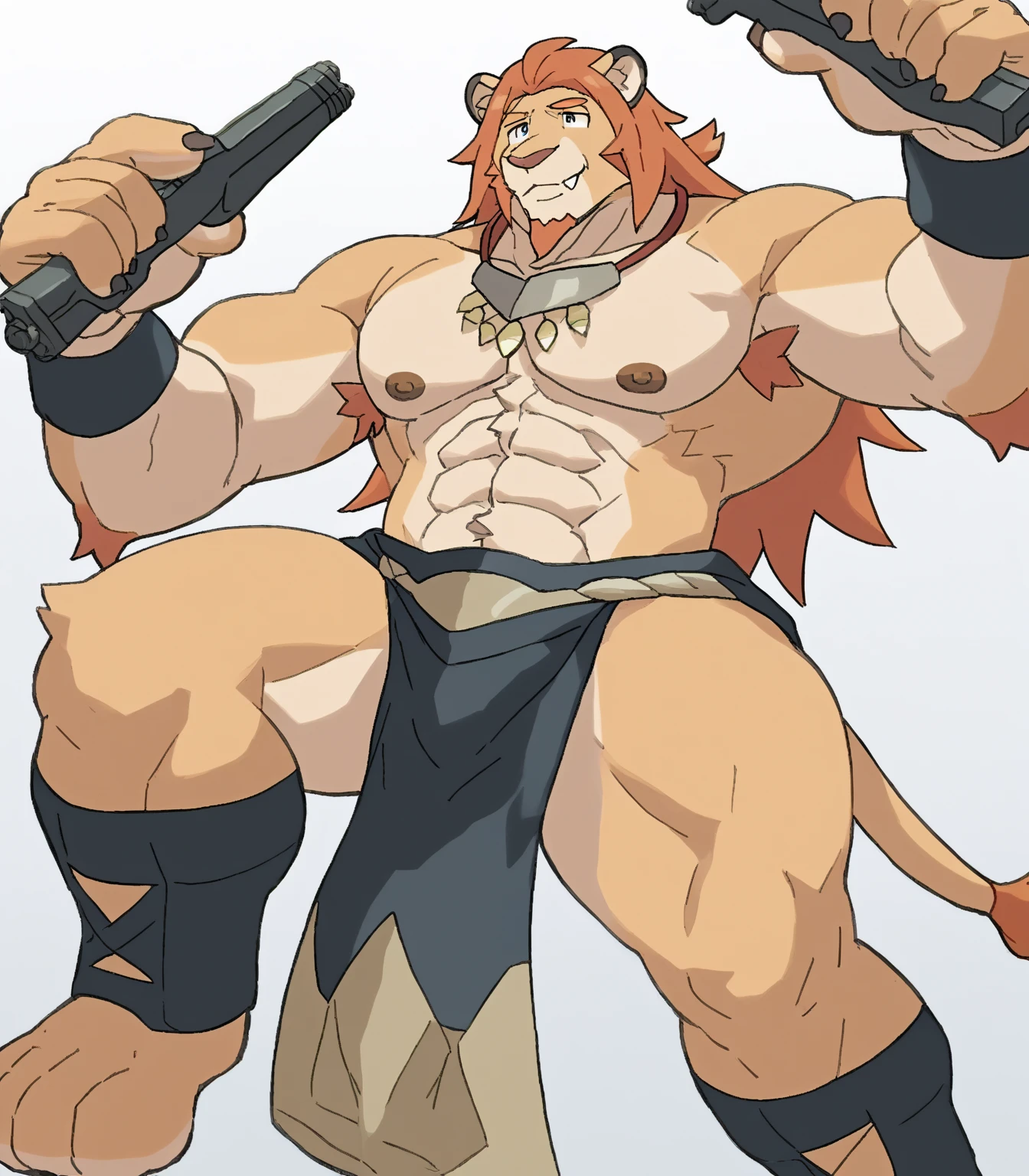 Yamato femboy, gigantic muscular body, 4 arms, full body.