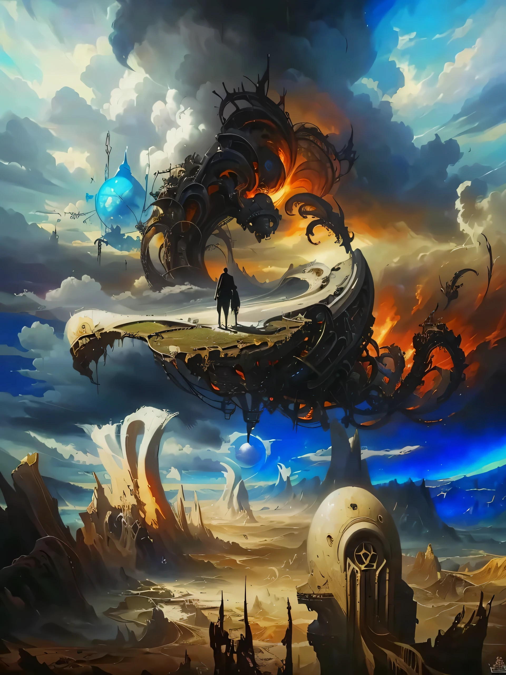 <lora:ElementsMixSDXL:1.0> ElementsMix Wind skeleton, (Earth airship:0.8), (Fire doughnut:0.7), (Water turtle:0.5)