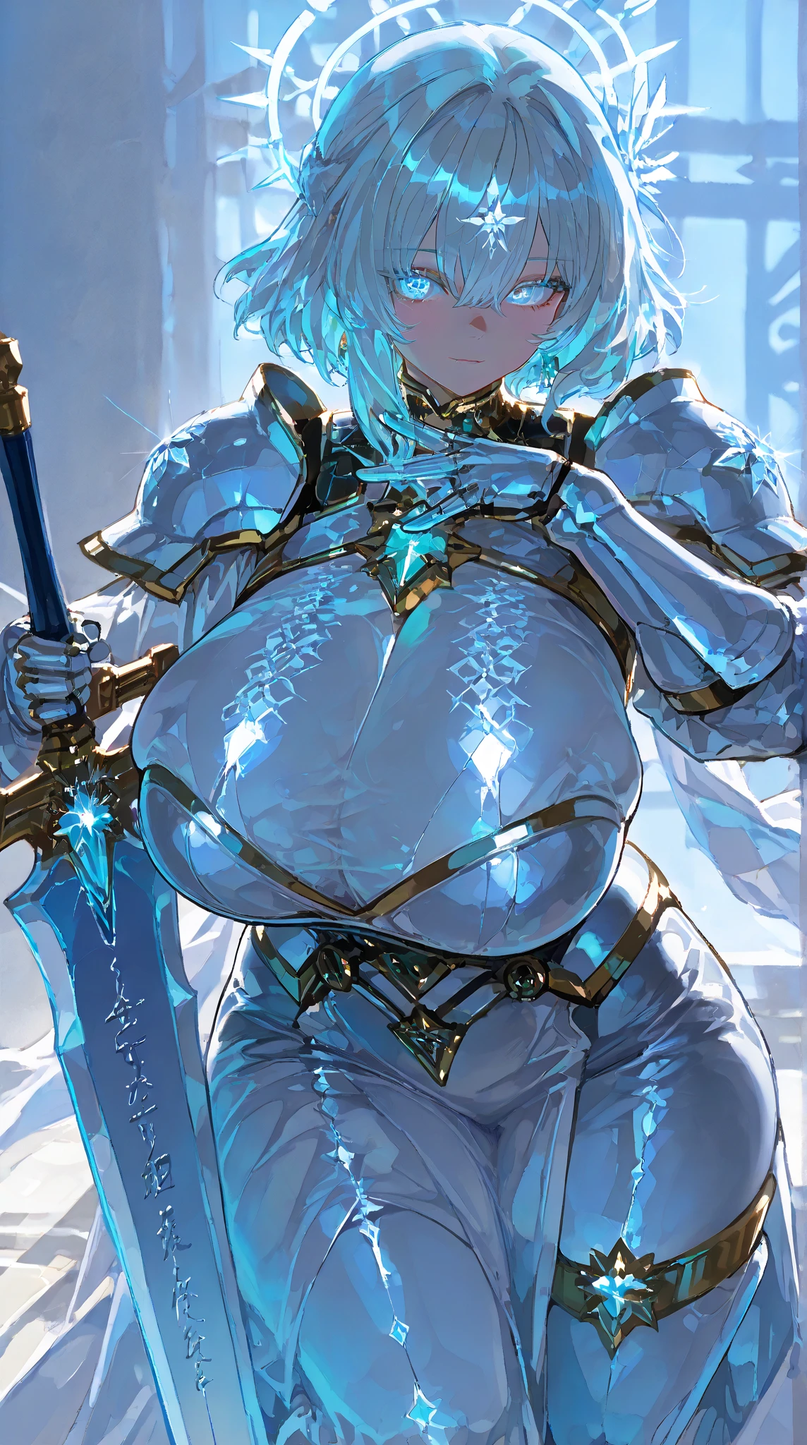 1 Woman confiante com cabelo rosa até o chão, huge and big breasts, futuristic royal costume in white with black and gold details, Woman alta, blue detailed eyes, sitting on a large golden throne, (A little high resolutiabout, pixel perfect, gorgeous illustratiabouts), (hyper qualit, piece flies, etheric: 1.4), (1 girl), (((((hand_about_having_In that::))))), (((stare,A little high_flegs))), (((facing the front)), (((gazing_Mattire))), ((((In that:: focusing)))), ((tatoo)), ((Woman)), Cool atmosphere, (((Advanced armor))), blue colored eyes, ((((mysterious smile)))), (((cybernetic armor))), (((((((milf))))))), ((grosso-tA little highs)), (((Broad Hips))), ((Large breasts that are about to burst)), sexually, (((Woman))), (((what_to spend_technological armor))), ((firm skin)), joelho-A little high, lewd Woman, (shining skin), big pink hair