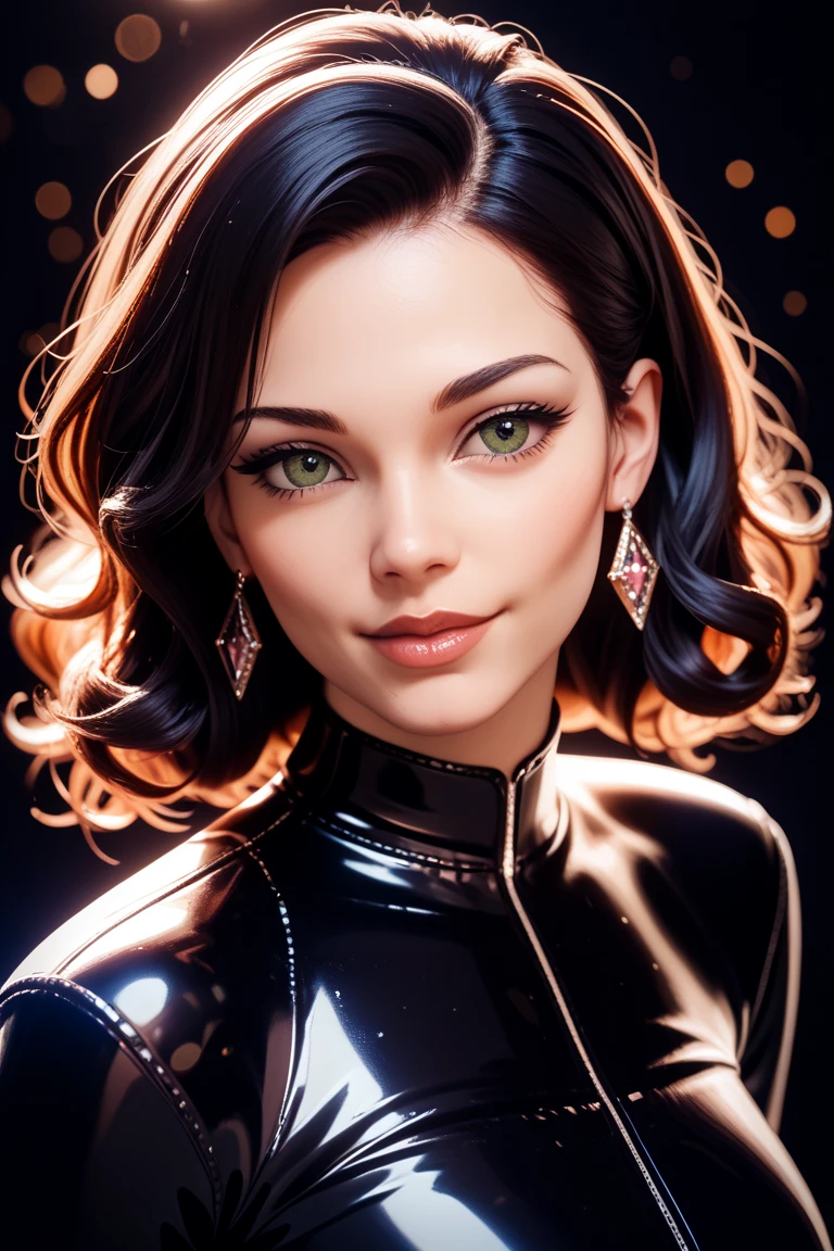 'Porcellana style', (textures), 'close up', (('detailed eyes')), 'black color' and 'silver color' and 'blue color' ... female looking at viewer, Amusement Park (masterpiece, best quality, hires:1.2), (cinematic lighting), 1950s style