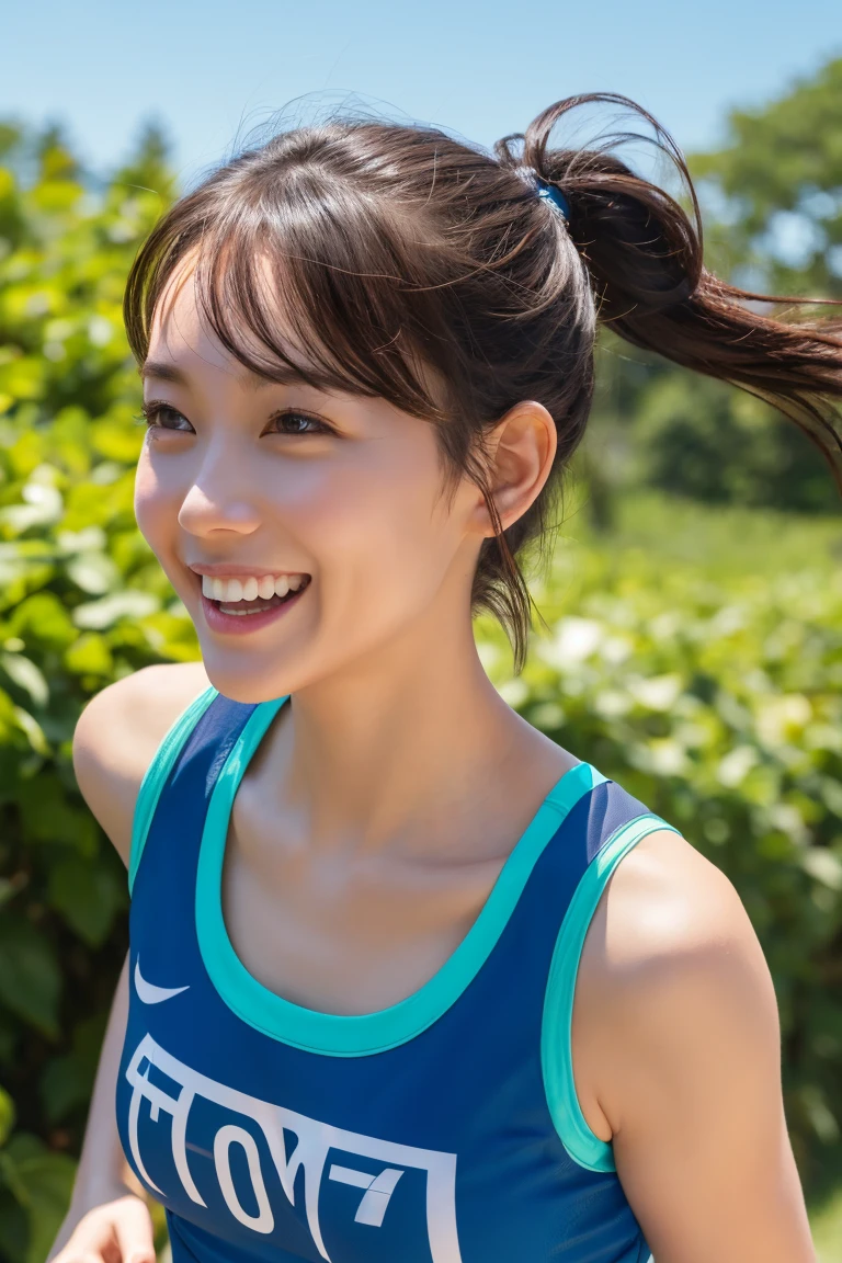 8K、High definition、Ultra Detail、Photorealistic、Realistic and accurate depiction、Realistic and accurate human anatomy、High resolution、Highest quality、Japanese beautiful girl、Highest quality, masterpiece, 超High resolution, (Realistic:1.4), RAW Photos, Girl playing tennis, 15 years old, The most famous Japanese idols, playing tennis at tennis court, cuteデザインのテニスユニフォームを着て, 非常に美しいBlack Hairのショートカット, 最も人気のある日本のアイドルのような非常にcute顔, ((Very beautiful big black eyes)), Very beautiful skin, Very beautiful body, Dynamic Pose, An innocent smile, cuteデザインの詳細なテニスユニフォーム、Natural Makeup、Perfect Skin、Charm、Active、Black Hair、cute、The ultimate beautiful girl