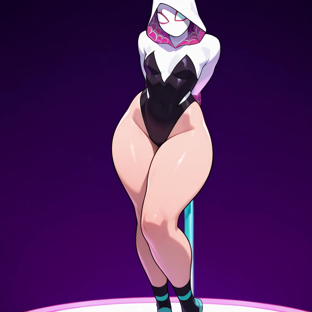 best quality,ultra detailed,solo,score_9, score_8_up, score_7_up, score_6_up, score_5_up, score_4_up, source_anime, 1girl, clara, blue hair, hair tubes, grey eyes, white bodysuit,big breasts, standing sexy pose, (behind view,portrait),full body,heavenly ass, heavenly breasts, big ass, no shoes, wearing white heels, upset, face, long legs, tight bodysuit, tight sleeves, black bodysuit, half-closed eyes, backside, charging dark power, charging dark energy, dark energy, using dark power, using energy, using dark energy, charging dark energy, dark aura, backside