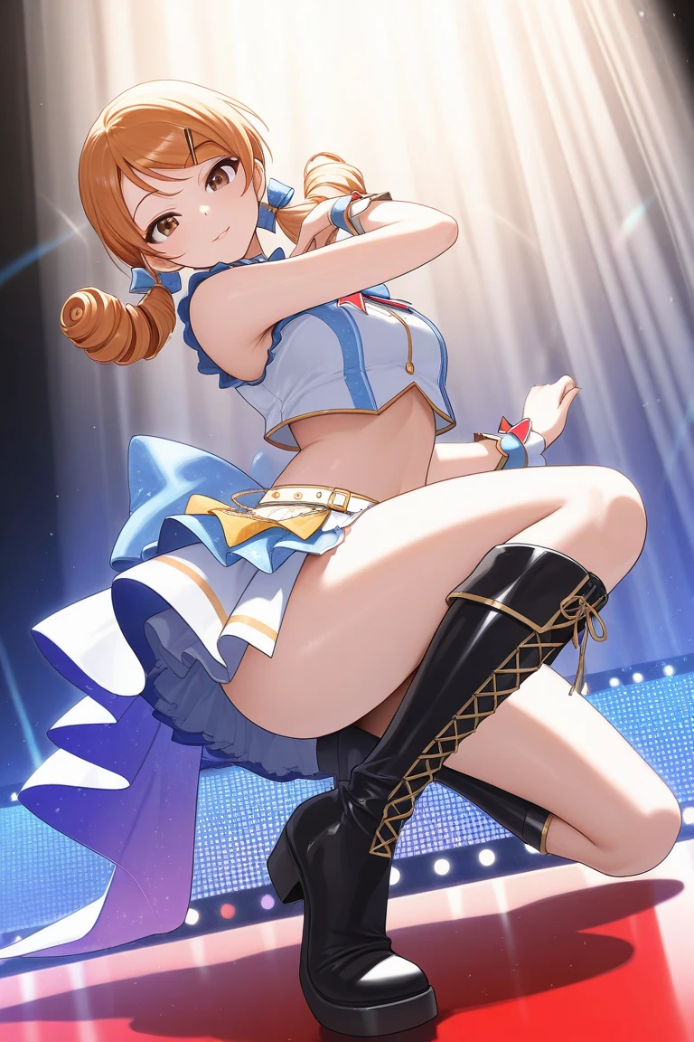 ((masterpiece、Highest quality、Official Art、Unity 8ｋwallpaper))、snap shot、Idol Concert、Concert Stage、(3 to 5 cute naked girls、12 years old、smile、Sing with a microphone、dance、Ribbon headband、Ultra mini skirt:1.2、Idol Costumes:1.2 )、Exposing the breasts、Hair of different colorr.々Hair style、(((Full nudity、Pussy、cute)))、(Sweat a lot、Glowing Skin)、Anime key visual, ((The characters are unique))