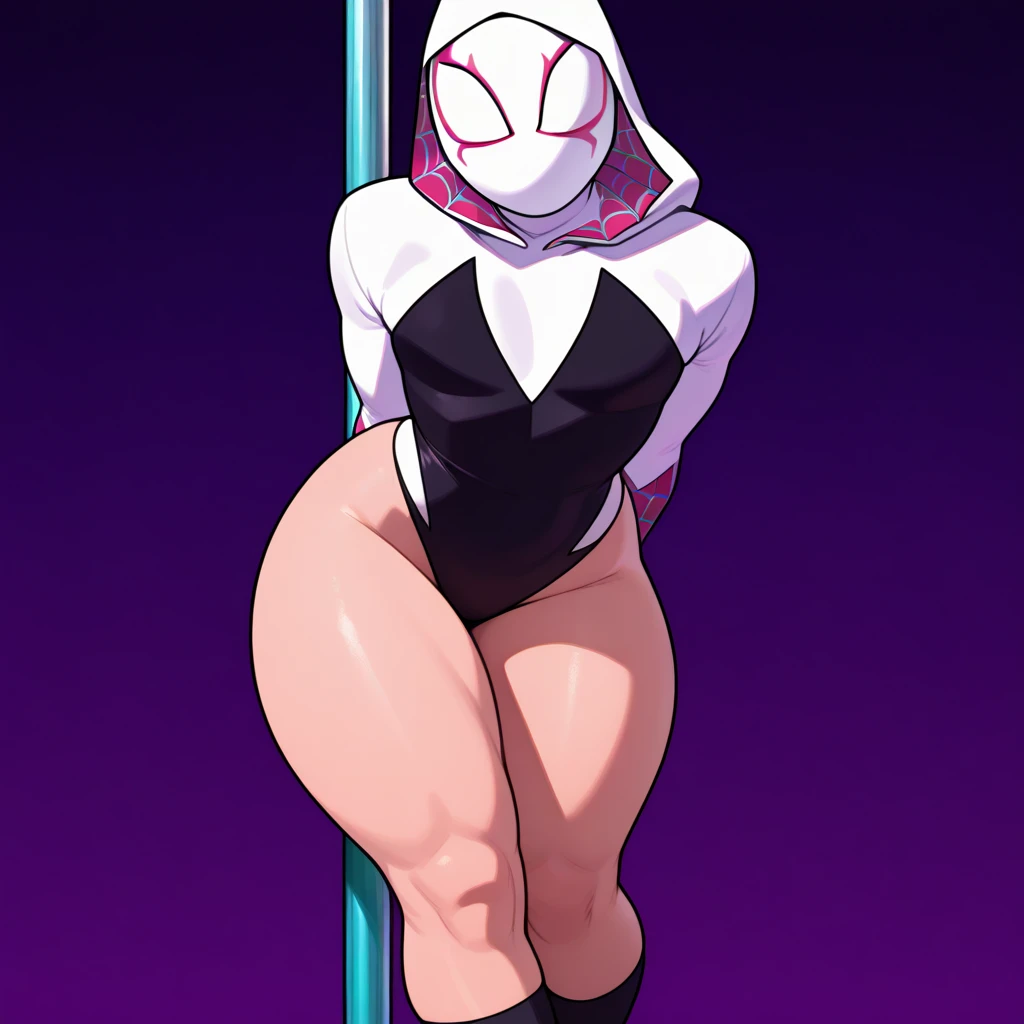 Carmilla carmine, deep v dress, (( deep v dress black ,plunging neckline, breast curtains, Revealing clothes, piel blanca, sudorosa, abdomen grande, abdomen colgado, panza, sonrisa)), (vientre colgando, piel blanca), Cuerpo con curvas, gigantic sagging breast, standing , piernas abiertas, arms up, muslos gordos , muslos apretados, Iparuputsua.