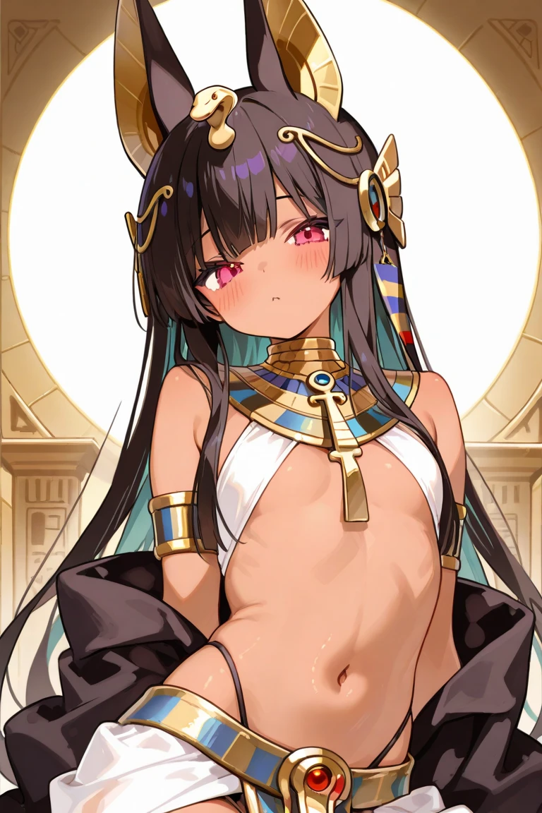 score_10,score_9_up,score_8_up,score_7_up, hadrian, small breasts,expressionless, looking at viewer, seductive, with Pyramid of Khufu view, in Egypt, female anubis, egyptian clothes, egyptian mythology, truncheon,staff, long black hair, dark skin, open mouth, tongue, lewd, close up, (fellatio gesture:1.3), half open eyes, 