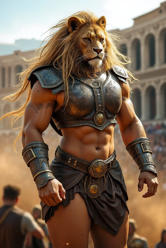 Photos of muscle warriors with lion faces