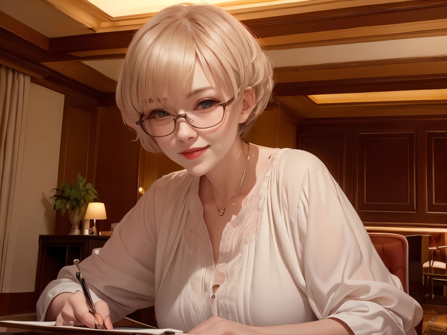 381 (20 year old woman),(short hair),(gentle smile),(high quality photos),( cinematic pictures playing on the lawn ),(colorful),(luxurious room),((contrast between light and shade))