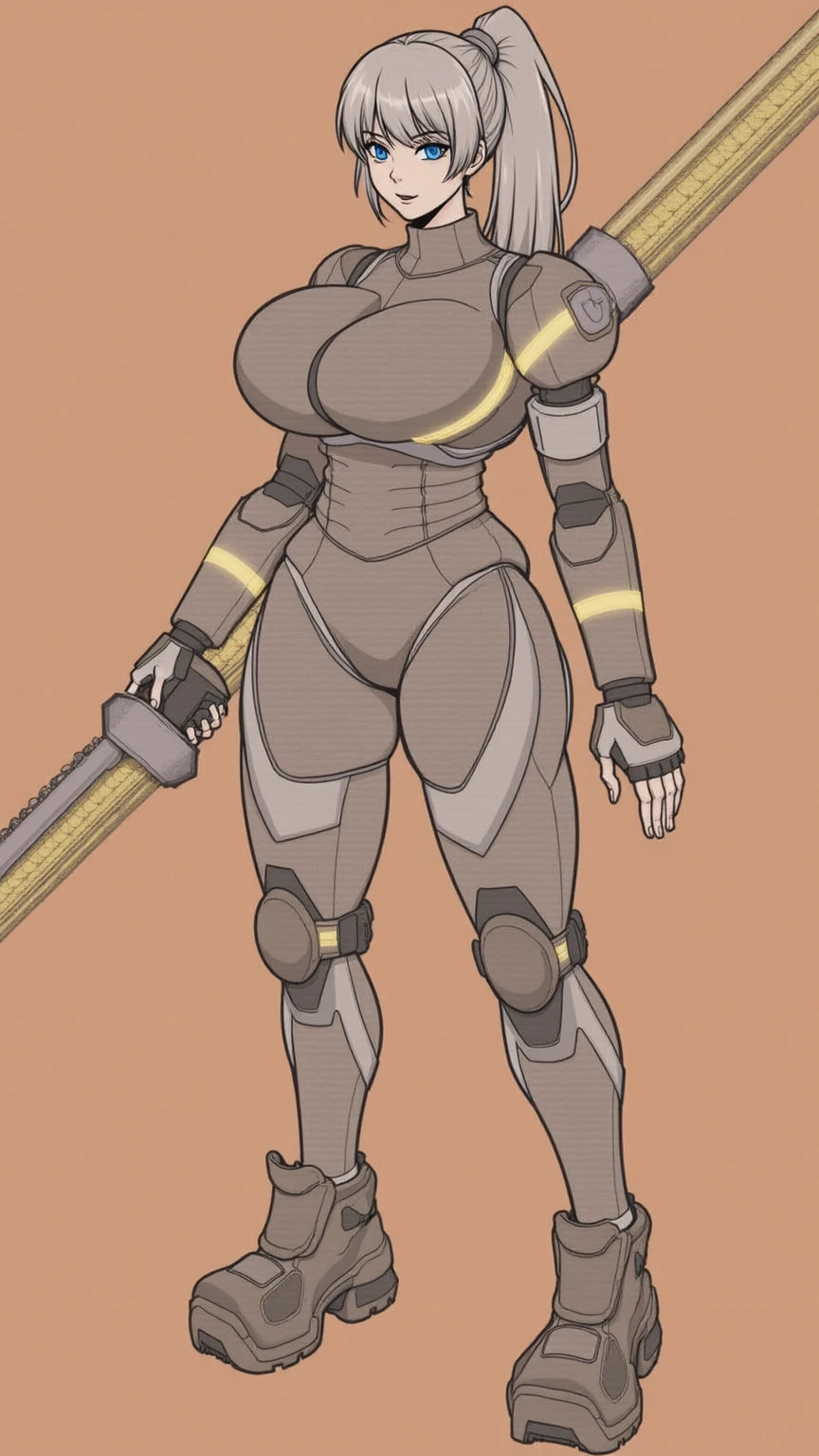 1 mujer de pechos grandes naked,with only a cavalry helmet,unclothed,naked
