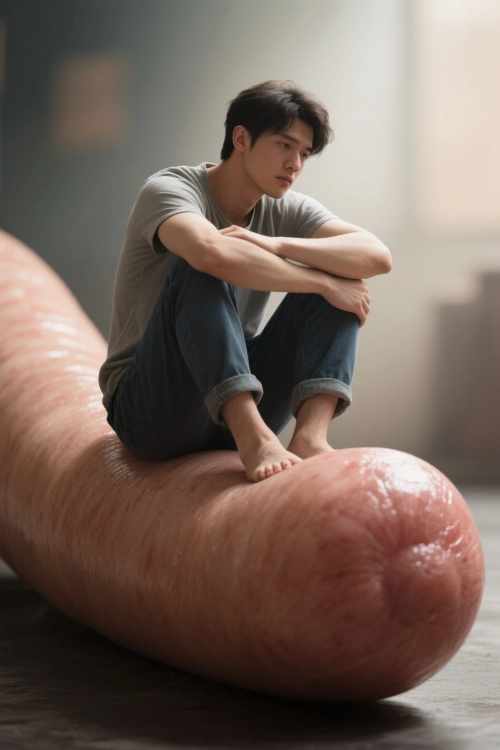 A Handsome Boy Get Pregnant and Giving Birth By tentacles in Bedroom