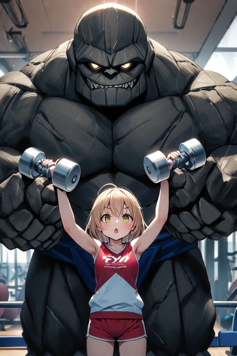 The guts of an anime berserker gets angry in the gym