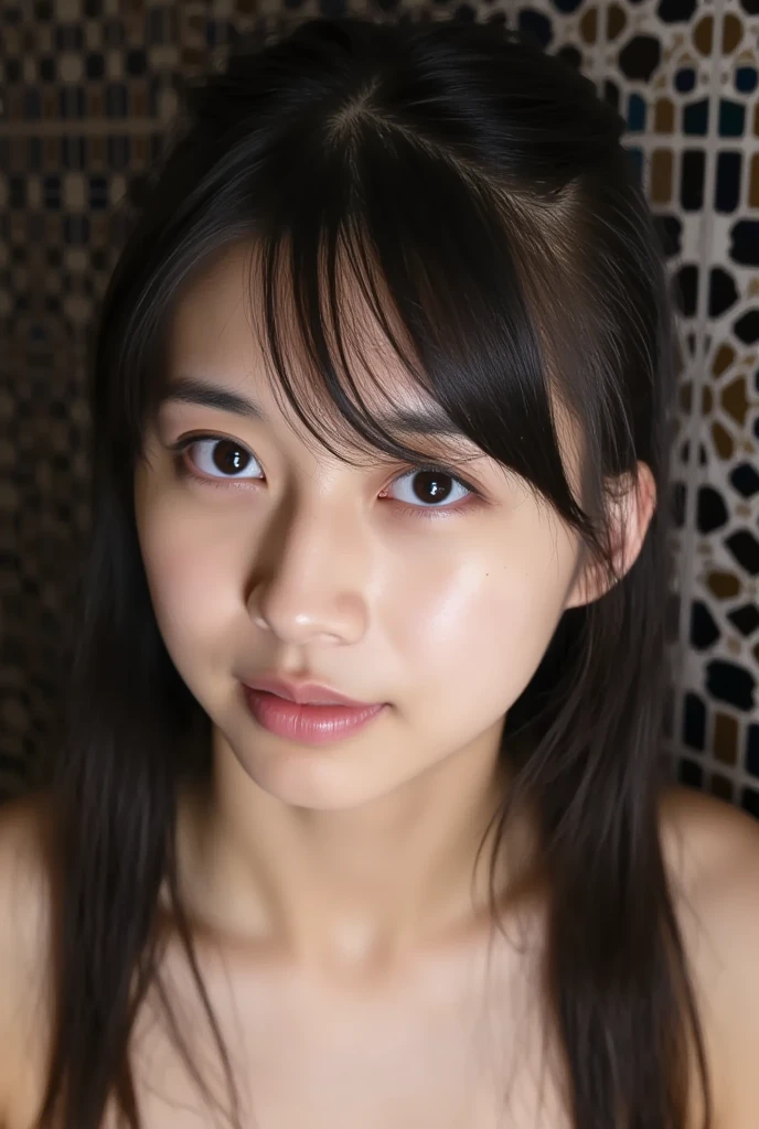 round face、Baby Face、Cigarette smoke、wide bob cut, Cinematic composition、Unexpected angles、born々New skin texture、Arm hair、Realistic skin texture (1.8), Pore details (1.7), Fine vellus hair (1.7), Micro skin relief (1.6), Natural skin moisture (1.5), Skin translucency (1.6), Soft skin highlights (1.7), Subtle goosebumps (2.5), Subsurface scattering (1.7), Macro skin detail (1.8)Black sleeveless、pores、 Dark Room,Always Details,finely,High resolution, HDR,Deep Shadows,High Contrast,(8K、born写真、Highest quality、masterpiece:1.2)、(Realistic,Photorealistic:1.8) ,whole body,Amazing beautiful eyes,Natural Lip,(Saggy breasts:1.1)( Squint eyes :1.2)1 girl、Seeing the viewer、Beautifully detailed face,,Half-open mouth,、narrow,Floating Hair,dark brown hair, short hair, brown eyes, front, detailed face,Japanese girl sitting in the middle of the room,Wide angle of view, messy room, looking at camera, black camisole,Arm hair、Brown Hair,Seeing the viewer,Beautifully detailed face, cinematic light,(film gain:1.4)|(VHS Video:1.2)(old analog film photography:1.4) Vintage film (1.8), Analog camera (1.5), Film grain (1.4), Light leak (1.2), Soft focus (1.3), Warm tones (0.2), Retro aesthetic (1.7), Lomography (1.3), Nostalgic atmosphere (1.8), Polaroid-style (1.5), Faded colors (1.9), Dreamy look (1.3), Overexposed (1.1), Vignette effect (1.8), Blurred edges (1.4),dusty room,Moist Skin、Beautifully detailed face,ahegao,