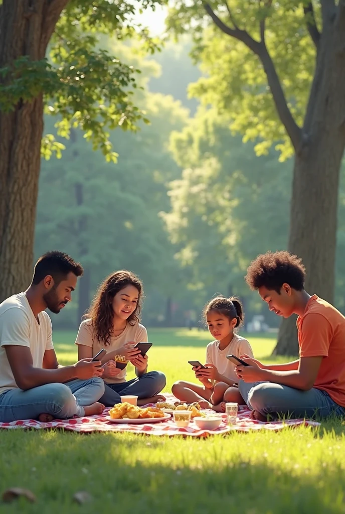 pessoas com cestos trocando frutas no jardim