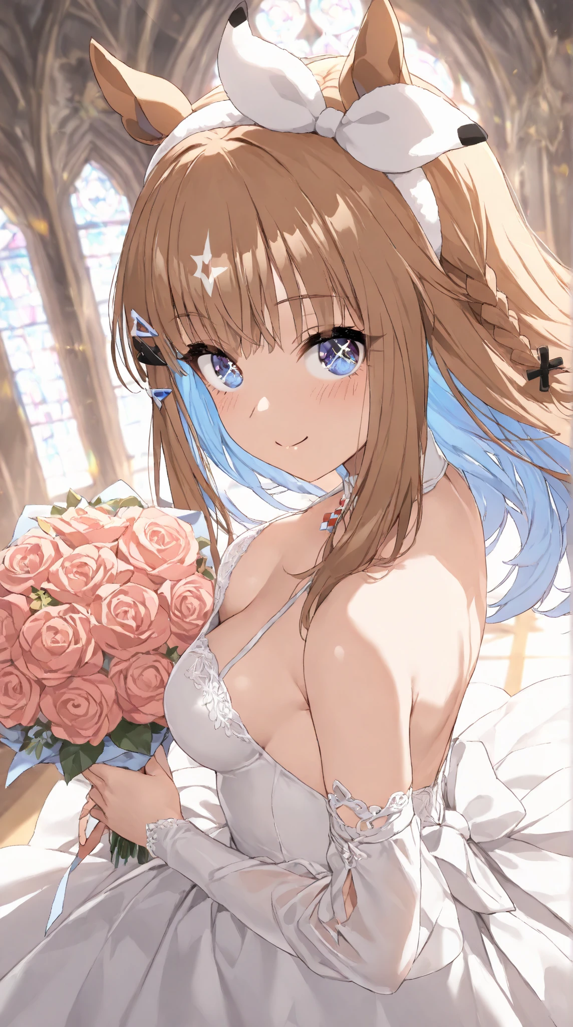 ((Highest quality、、masterpiece:1.3)), Upper Body、Long legs、Sharp focus:1.2, Beautiful woman with perfect figure:1.4、(Smiling:1.2), double eyelid、30-year-old female、Sexy pose、((((Close your mouth、One Woman、Bunny girl、celebration、Champagne、bouquet、Luxury hotel lounge))))、(((((Hands on the side of the body)))))